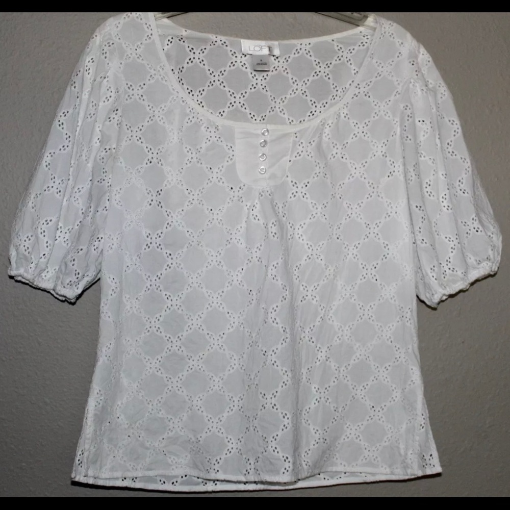 LOFT eyelet blouse top